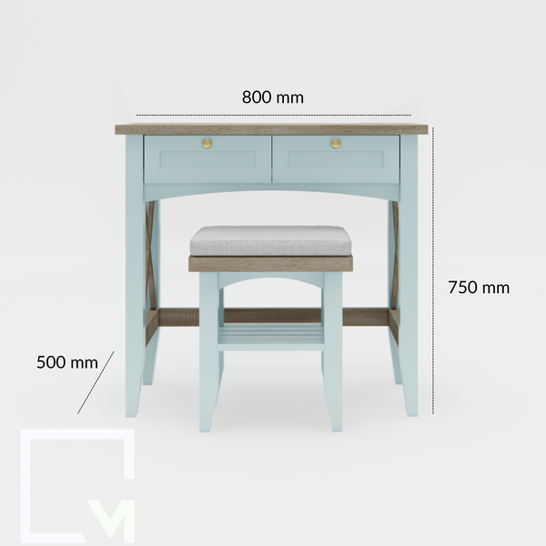 Bộ bàn trang điểm gỗ, ghế gỗ CB031 Mine chic | Molago