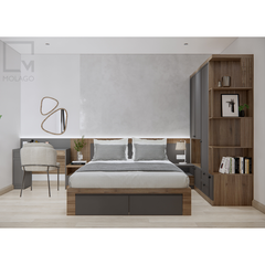 Trọn bộ bàn trang điểm gỗ sang trọng, có ghế, gương