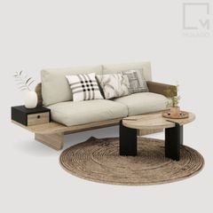 Bộ sofa gỗ cao cấp, phong cách tối giản, tinh tế