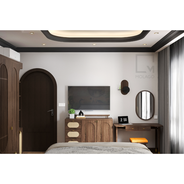 Trọn bộ 10 món hệ phòng ngủ giường đôi 1m6 và 1m8 CB024 Heaven's Gate | Molago