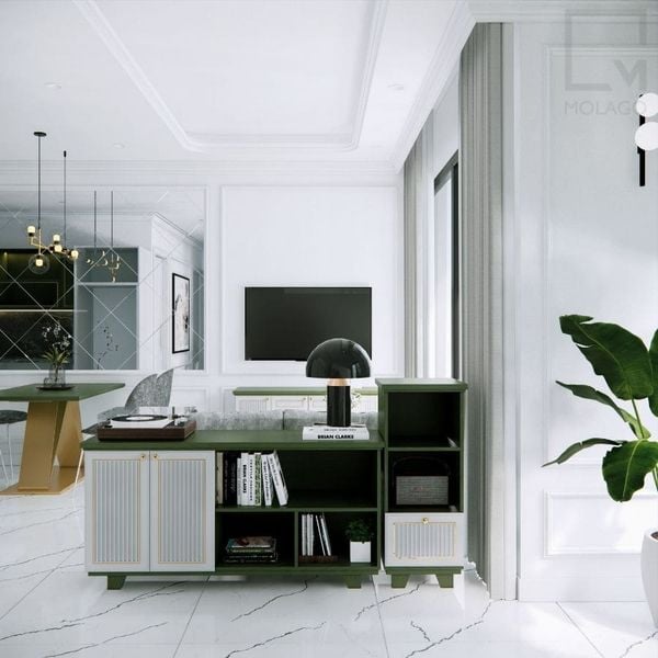 Bộ tủ tivi, kệ gỗ 2 món CB001 Neo chic | Molago