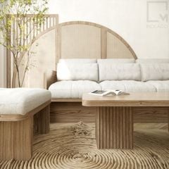 Bộ bàn trà gỗ phòng khách, kiểu dáng hiện đại, chắc chắn