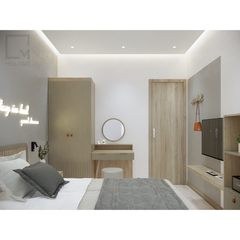 Giường ngủ đôi gỗ thiết kế sang trọng, phù hợp mọi phong cách, có tab đầu giường.