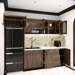 Trọn bộ tủ bếp gỗ tự nhiên cao cấp