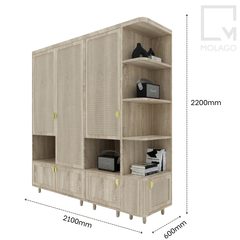 Bộ tủ kệ quần áo đa năng, tối ưu diện tích lưu trữ