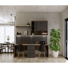 Tủ kệ gỗ nhiều tầng, phù hợp trưng bày vật dụng decor