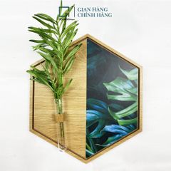 Kệ gỗ treo tường lục giác, kệ dán tường