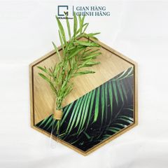 Kệ gỗ treo tường lục giác, kệ dán tường