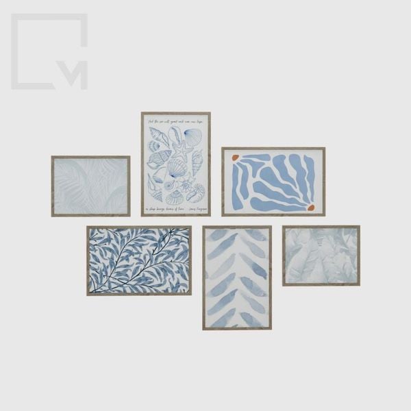 Bộ 6 tranh treo tường trang trí D006 Mine chic | Molago
