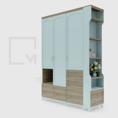 Tủ quần áo cánh mở kết hợp hộc kéo tiện lợi, dễ sử dụng.