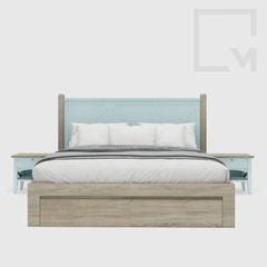 Giường ngủ đơn gỗ sồi tự nhiên chắc chắn, đẹp mắt