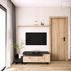 Tủ tivi gỗ tự nhiên cao cấp, thiết kế hiện đại