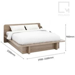 Bộ giường ngủ đơn gỗ sang trọng, giúp tối ưu diện tích, tích hợp tab gỗ.