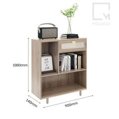 Tủ kệ gỗ trang trí kết hợp hộc tủ giúp sắp xếp ngăn nắp