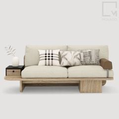 Sofa gỗ đẹp, kết hợp đệm êm ái, thiết kế tinh tế