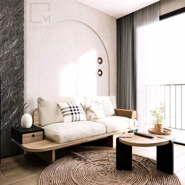 Ghế sofa băng gỗ có hộc kéo C001 Rattan | Molago