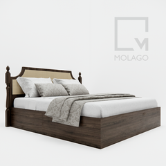 Giường ngủ gỗ phong cách Wabi-Sabi tối giản, thanh lịch