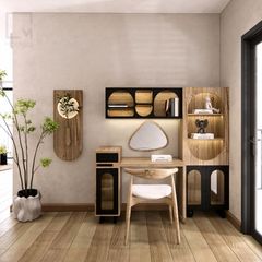 Kệ gỗ treo tường giúp tối ưu diện tích và sắp xếp gọn gàng