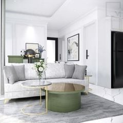 Bộ phòng khách gỗ, thiết kế thanh lịch, phù hợp gia đình