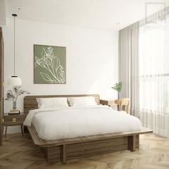 Giường ngủ đơn gỗ sồi tự nhiên chắc chắn, đẹp mắt, giá rẻ