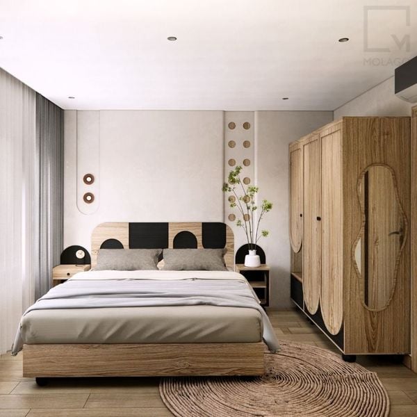 Trọn bộ 6 món hệ phòng ngủ đôi 1m6 đến 1m8 CB023 Rattan | Molago