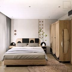 Giường ngủ gỗ MDF phủ melamine chống trầy, dễ vệ sinh