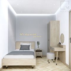 Giường ngủ đôi gỗ sang trọng kiểu dáng thanh lịch, có tab đầu giường.
