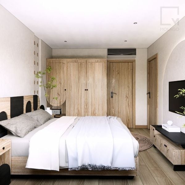 Trọn bộ 6 món hệ phòng ngủ đôi 1m6 đến 1m8 CB023 Rattan | Molago