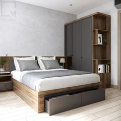 Bộ phòng ngủ gỗ sang trọng gồm giường tủ quần áo tủ tivi