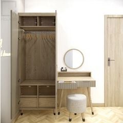tủ quần áo gỗ nhỏ gọnTủ gỗ quần áo có hộc kéo, giúp sắp xếp gọn gàng đa năng rẻ đẹp 3