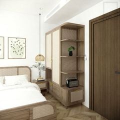Tủ quần áo kết hợp kệ để đồ, giúp phòng gọn gàng hơn