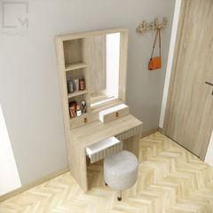 Bộ bàn trang điểm gỗ, gương soi, tủ hông, phù hợp mọi không gian