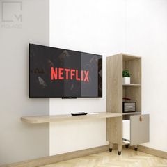 combo tủ kệ tivi gỗ 2 món hiện đại