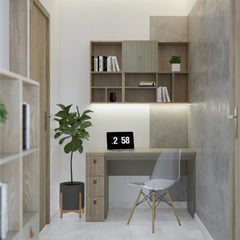 Combo bàn học gỗ, kệ tủ, ghế tựa, giá sách tiện ích