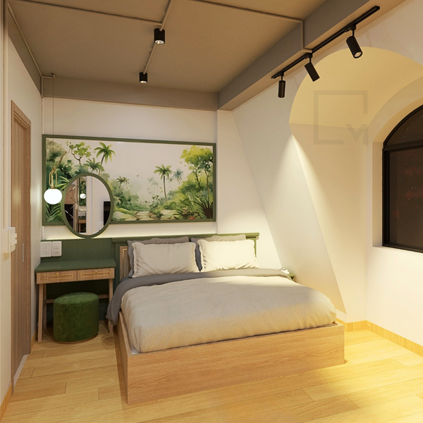 Bộ giường ngủ gỗ và tab gỗ 1m2 đến 1m8 Neo chic | Molago