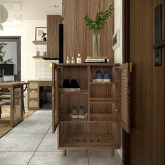Tủ giày gỗ đẹp, phong cách tối giản, dễ dàng lắp đặt
