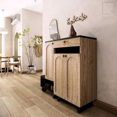 Tủ giày gỗ hiện đại, kệ gỗ tiện dụng, gương treo đẹp