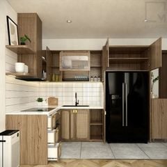 hệ tủ kệ bếp gỗ công nghiệp mdf melamine