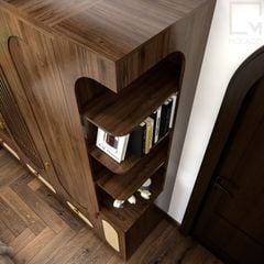 Bộ tủ kệ quần áo gỗ, thiết kế thông minh, tiện lợi