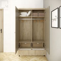 Tủ quần áo gỗ MDF melamine bền bỉ, chống trầy