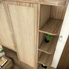 Tủ quần áo kết hợp kệ để đồ, tối ưu diện tích phòng
