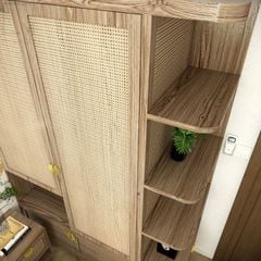 Tủ kệ quần áo gỗ tự nhiên, phong cách tối giản, hiện đại
