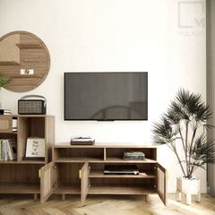 tủ tivi decor trang trí gỗ tiện ích 2