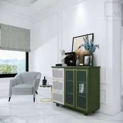 Kệ gỗ trưng bày vật dụng trang trí sang trọng, đẹp mắt