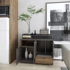 Bộ bàn trà, ghế băng, tủ tivi gỗ, phong cách hiện đại