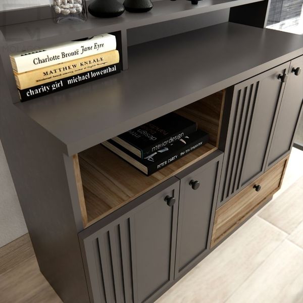 Tủ kệ vật dụng gỗ, tủ trang trí gỗ K003 Miniwa | Molago