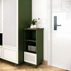Tủ kệ gỗ phong cách tối giản, phù hợp chung cư hiện đại
