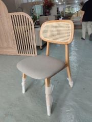 ghế ăn rời gỗ lưng tựa đan mây