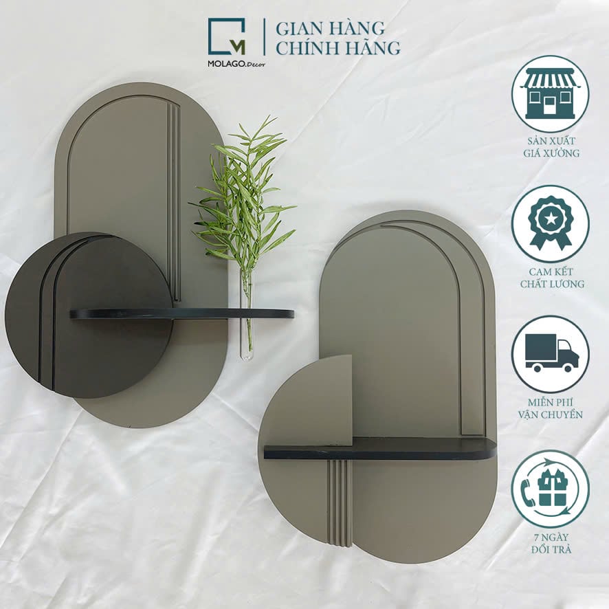 Kệ gỗ treo tường trang trí EA X | Molago