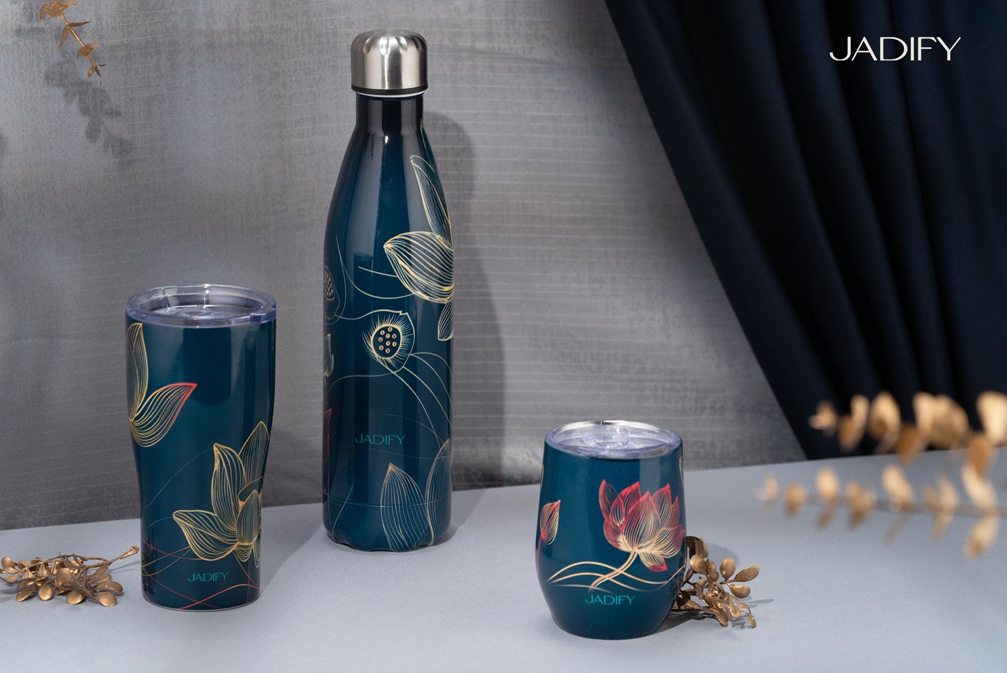  Bình Giữ Nhiệt Hoa Sen - Dạ Sen Nguyệt Ảnh - Wavy Bottle Midnight – 750ml -Jadify 